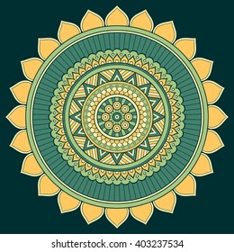 Flower Mandala. Vintage decorative elements. Oriental pattern, vector illustration. Islam, Arabic, Indian, turkish, pakistan, chinese, ottoman motifs