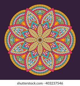 Flower Mandala. Vintage decorative elements. Oriental pattern, vector illustration. Islam, Arabic, Indian, turkish, pakistan, chinese, ottoman motifs