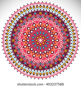 Flower Mandala. Vintage decorative elements. Oriental pattern, vector illustration. Islam, Arabic, Indian, turkish, pakistan, chinese, ottoman motifs
