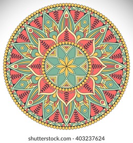Flower Mandala. Vintage decorative elements. Oriental pattern, vector illustration. Islam, Arabic, Indian, turkish, pakistan, chinese, ottoman motifs