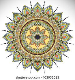 Blume Mandala. Vintage dekorative Elemente. Orientalisches Muster, Vektorgrafik. Islam, arabisch, indisch, türkisch, pakistan, chinesisch, ottomanische Motive