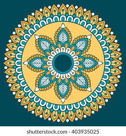 Flower Mandala. Vintage decorative elements. Oriental pattern, vector illustration. Islam, Arabic, Indian, turkish, pakistan, chinese, ottoman motifs