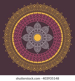 Flower Mandala. Vintage decorative elements. Oriental pattern, vector illustration. Islam, Arabic, Indian, turkish, pakistan, chinese, ottoman motifs