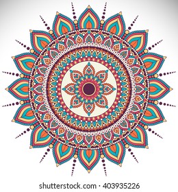 Flower Mandala. Vintage decorative elements. Oriental pattern, vector illustration. Islam, Arabic, Indian, turkish, pakistan, chinese, ottoman motifs