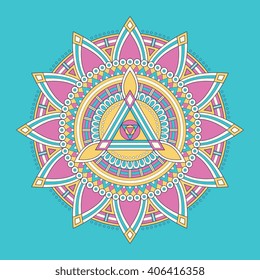 Flower Mandala. Vintage decorative elements. Oriental pattern, vector illustration. Islam, Arabic, Indian, turkish, pakistan, chinese, ottoman motifs