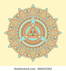 Flower Mandala. Vintage decorative elements. Oriental pattern, vector illustration. Islam, Arabic, Indian, turkish, pakistan, chinese, ottoman motifs