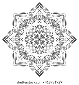 Flower Mandala. Vintage decorative elements. Oriental pattern, vector illustration. Islam, Arabic, Indian, turkish, pakistan, chinese, ottoman motifs