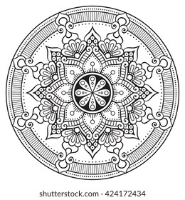 Flower Mandala. Vintage decorative elements. Oriental pattern, vector illustration. Islam, Arabic, Indian, turkish, pakistan, chinese, ottoman motifs