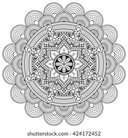 Flower Mandala. Vintage decorative elements. Oriental pattern, vector illustration. Islam, Arabic, Indian, turkish, pakistan, chinese, ottoman motifs