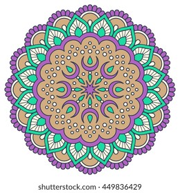 Flower Mandala. Vintage decorative elements. Oriental pattern, vector illustration. Islam, Arabic, Indian, turkish, pakistan, chinese, ottoman motifs