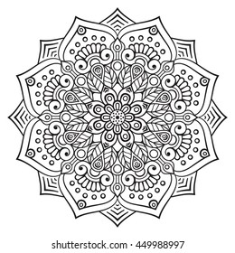 Flower Mandala. Vintage decorative elements. Oriental pattern, vector illustration. Islam, Arabic, Indian, turkish, pakistan, chinese, ottoman motifs