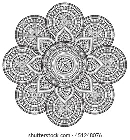 Flower Mandala. Vintage decorative elements. Oriental pattern, vector illustration. Islam, Arabic, Indian, turkish, pakistan, chinese, ottoman motifs