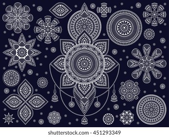 Flower Mandala. Vintage decorative elements. Oriental pattern, vector illustration. Islam, Arabic, Indian, turkish, pakistan, chinese, ottoman motifs