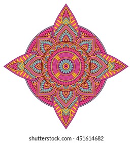 Flower Mandala. Vintage decorative elements. Oriental pattern, vector illustration. Islam, Arabic, Indian, turkish, pakistan, chinese, ottoman motifs