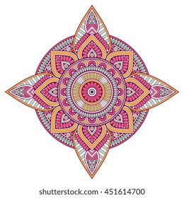 Flower Mandala. Vintage decorative elements. Oriental pattern, vector illustration. Islam, Arabic, Indian, turkish, pakistan, chinese, ottoman motifs