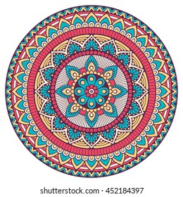 Flower Mandala. Vintage decorative elements. Oriental pattern, vector illustration. Islam, Arabic, Indian, turkish, pakistan, chinese, ottoman motifs