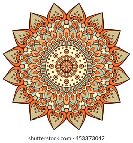 Flower Mandala. Vintage decorative elements. Oriental pattern, vector illustration. Islam, Arabic, Indian, turkish, pakistan, chinese, ottoman motifs