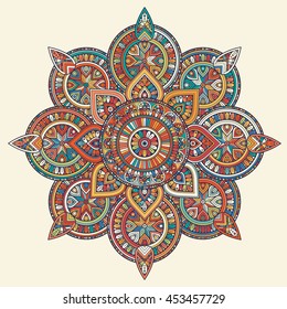 Flower Mandala. Vintage decorative elements. Oriental pattern, vector illustration. Islam, Arabic, Indian, turkish, pakistan, chinese, ottoman motifs