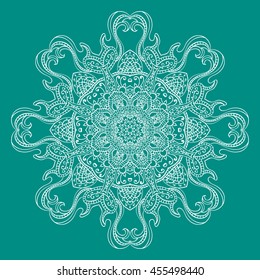 Flower Mandala. Vintage decorative elements. Oriental pattern, vector illustration. Islam, Arabic, Indian, turkish, pakistan, chinese, ottoman motifs