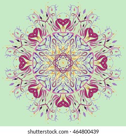 Flower Mandala. Vintage decorative elements. Oriental pattern, vector illustration