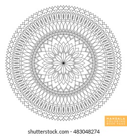 Flower Mandala. Vintage decorative elements. Oriental pattern, vector illustration. Islam, Arabic, Indian, moroccan,spain,  turkish, pakistan, chinese, mystic, ottoman motifs. Coloring book page