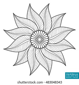 Flower Mandala. Vintage decorative elements. Oriental pattern, vector illustration. Islam, Arabic, Indian, moroccan,spain,  turkish, pakistan, chinese, mystic, ottoman motifs. Coloring book page