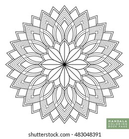 Flower Mandala. Vintage decorative elements. Oriental pattern, vector illustration. Islam, Arabic, Indian, moroccan,spain,  turkish, pakistan, chinese, mystic, ottoman motifs. Coloring book page