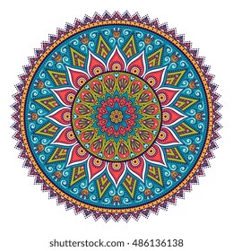Flower Mandala. Vintage decorative elements. Oriental pattern, vector illustration. Islam, Arabic, Indian, turkish, pakistan, chinese, ottoman motifs