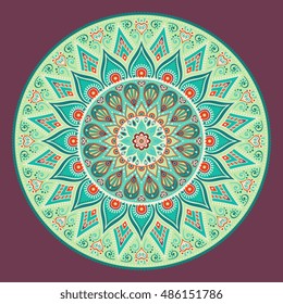Flower Mandala. Vintage decorative elements. Oriental pattern, vector illustration. Islam, Arabic, Indian, turkish, pakistan, chinese, ottoman motifs