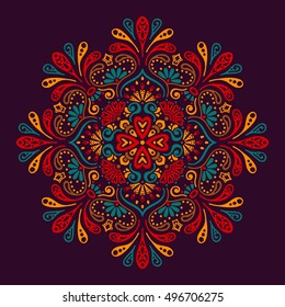 Flower Mandala. Vintage decorative elements. Oriental pattern, vector illustration. Islam, Arabic, Indian, turkish, pakistan, chinese, ottoman motifs