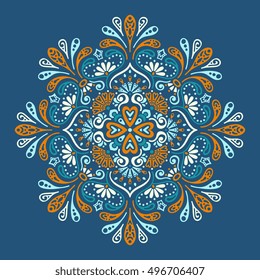 Flower Mandala. Vintage decorative elements. Oriental pattern, vector illustration. Islam, Arabic, Indian, turkish, pakistan, chinese, ottoman motifs