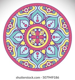 Flower Mandala. Vintage decorative elements. Oriental pattern, vector illustration. Islam, Arabic, Indian, turkish, pakistan, chinese, ottoman motifs