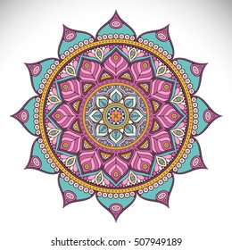 Flower Mandala. Vintage decorative elements. Oriental pattern, vector illustration. Islam, Arabic, Indian, turkish, pakistan, chinese, ottoman motifs