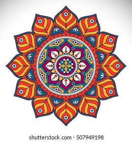 Flower Mandala. Vintage decorative elements. Oriental pattern, vector illustration. Islam, Arabic, Indian, turkish, pakistan, chinese, ottoman motifs