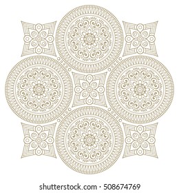 Flower Mandala. Vintage decorative elements. Oriental pattern, vector illustration. Islam, Arabic, Indian, turkish, pakistan, chinese, ottoman motifs