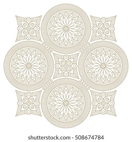 Flower Mandala. Vintage decorative elements. Oriental pattern, vector illustration. Islam, Arabic, Indian, turkish, pakistan, chinese, ottoman motifs