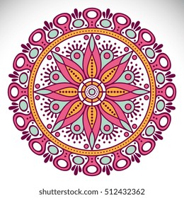 Flower Mandala. Vintage decorative elements. Oriental pattern, vector illustration. Islam, Arabic, Indian, turkish, pakistan, chinese, ottoman motifs