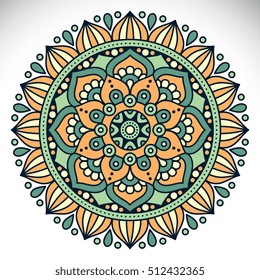 Flower Mandala. Vintage decorative elements. Oriental pattern, vector illustration. Islam, Arabic, Indian, turkish, pakistan, chinese, ottoman motifs