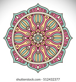 Flower Mandala. Vintage decorative elements. Oriental pattern, vector illustration. Islam, Arabic, Indian, turkish, pakistan, chinese, ottoman motifs