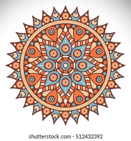 Flower Mandala. Vintage decorative elements. Oriental pattern, vector illustration. Islam, Arabic, Indian, turkish, pakistan, chinese, ottoman motifs