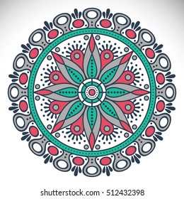 Flower Mandala. Vintage decorative elements. Oriental pattern, vector illustration. Islam, Arabic, Indian, turkish, pakistan, chinese, ottoman motifs