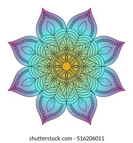 Flower Mandala. Vintage decorative elements. Oriental pattern, vector illustration. Islam, Arabic, Indian, turkish, pakistan, chinese, ottoman motifs