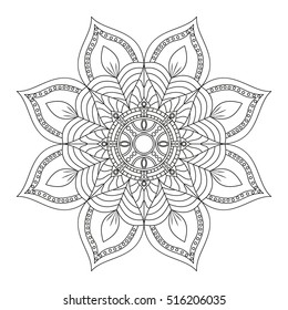 Flower Mandala. Vintage decorative elements. Oriental pattern, vector illustration. Islam, Arabic, Indian, turkish, pakistan, chinese, ottoman motifs