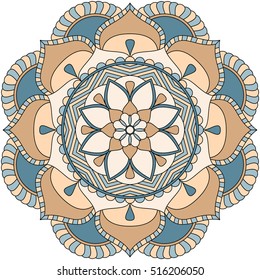 Flower Mandala. Vintage decorative elements. Oriental pattern, vector illustration. Islam, Arabic, Indian, turkish, pakistan, chinese, ottoman motifs