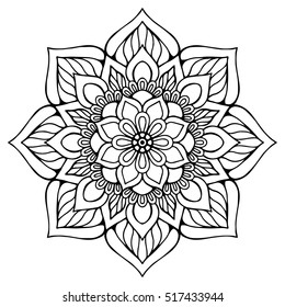 Flower Mandala. Vintage decorative elements. Oriental pattern, vector illustration. Islam, Arabic, Indian, turkish, pakistan, chinese, ottoman motifs