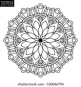 Flower Mandala. Vintage decorative elements. Oriental pattern, vector illustration. Islam, Arabic, Indian, moroccan,spain,  turkish, pakistan, chinese, mystic, ottoman motifs. Coloring book page