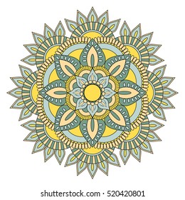 Flower Mandala. Vintage decorative elements. Oriental pattern, vector illustration. Islam, Arabic, Indian, turkish, pakistan, chinese, ottoman motifs