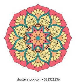 Flower Mandala. Vintage decorative elements. Oriental pattern, vector illustration. Islam, Arabic, Indian, turkish, pakistan, chinese, ottoman motifs