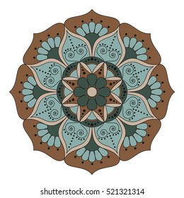 Flower Mandala. Vintage decorative elements. Oriental pattern, vector illustration. Islam, Arabic, Indian, turkish, pakistan, chinese, ottoman motifs