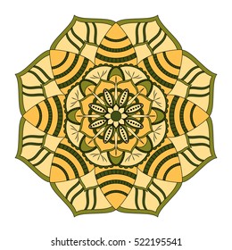 Flower Mandala. Vintage decorative elements. Oriental pattern, vector illustration. Islam, Arabic, Indian, turkish, pakistan, chinese, ottoman motifs